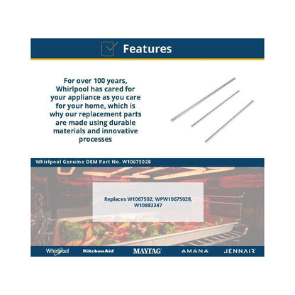 Kitchenaid W10675028 34" Slide-in Range Trim Kit, Stainless Steel, with (3) trim pieces, and installation instructions