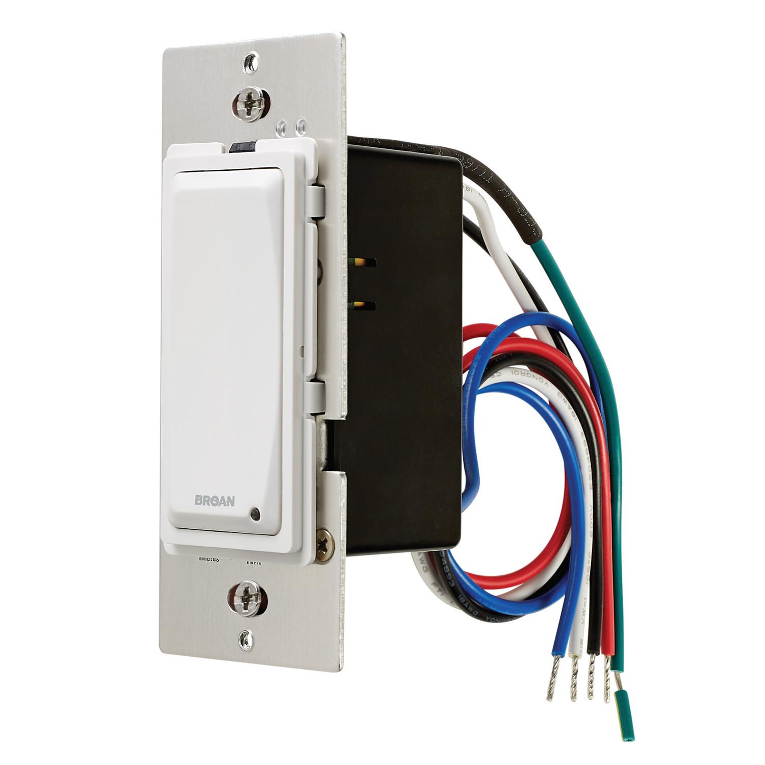 DT100W Broan-NuTone® Exhaust Vent Fan Delay-Off Wall Control/Timer, White