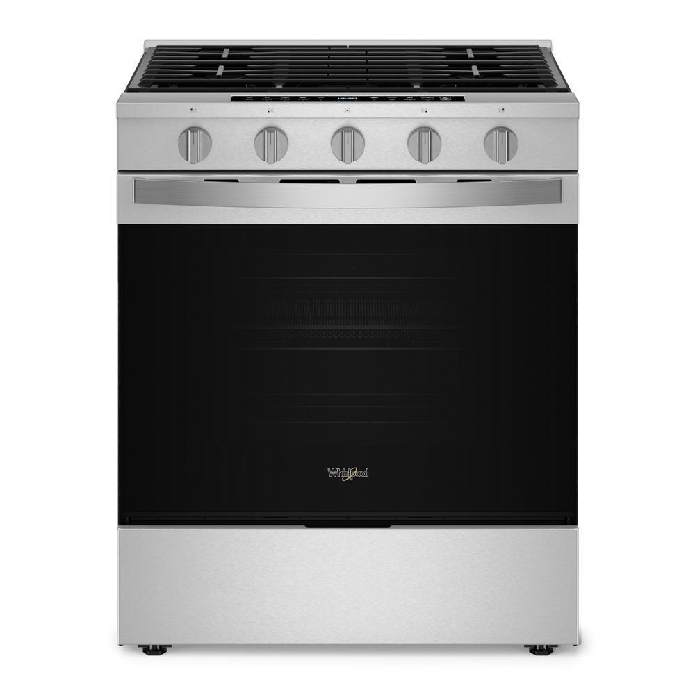 Whirlpool WSGS7530RZ 30-inch Smart Slide In Gas Range with Air Cooking Technology, No Preheat Air Fry, Steam/Self Clean and High Speed Preheat