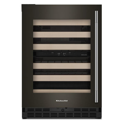 Kitchenaid KUWL524SBE 24" Undercounter Wine Cellar with Full-Extension Wood-Front Racks