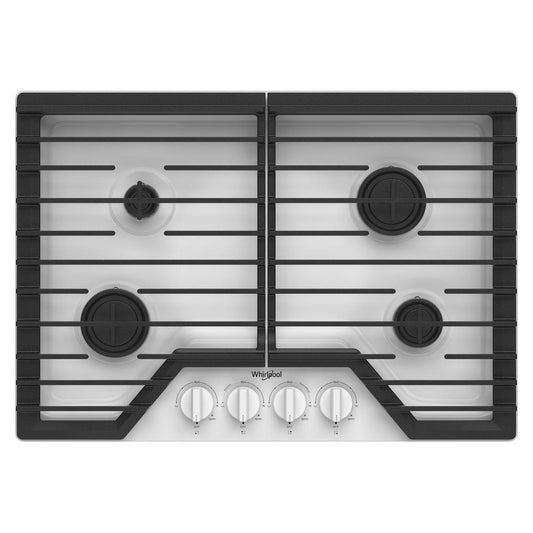 Whirlpool WCGK3030PW 30-inch Gas Cooktop with SpeedHeat™ Burners