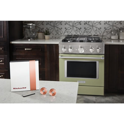 Whirlpool W11368841CF KitchenAid Commercial-Style Range Handle Medallion Kit - Copper (Includes Two Medallions, Screws, and One 1/8-IN Hex Wrench)