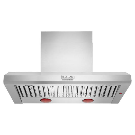 Kitchenaid KVWC958KSS 48'' 585 or 1170 CFM Motor Class Commercial-Style Wall-Mount Canopy Range Hood