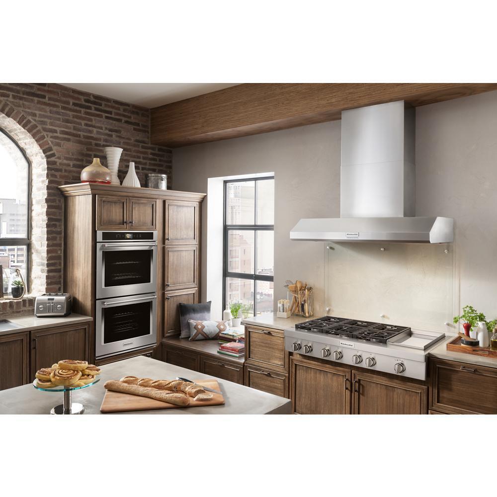 Kitchenaid KVWC958KSS 48'' 585 or 1170 CFM Motor Class Commercial-Style Wall-Mount Canopy Range Hood