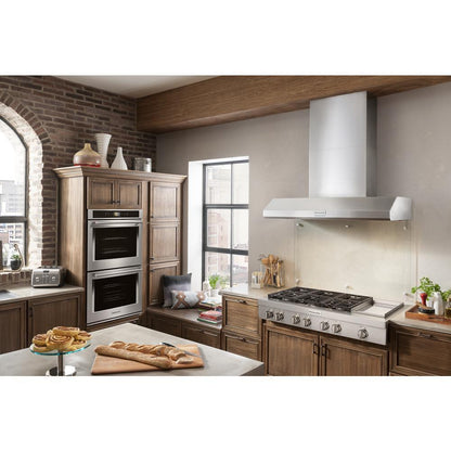 Kitchenaid KVWC958KSS 48'' 585 or 1170 CFM Motor Class Commercial-Style Wall-Mount Canopy Range Hood