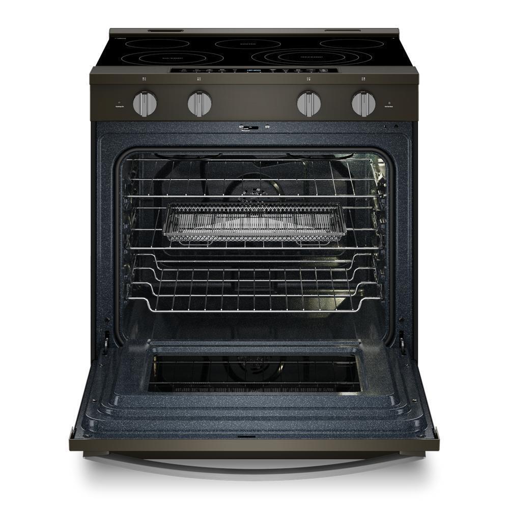 Whirlpool WSES7530RV 30-inch Smart Slide in Electric Range with Air Cooking Technology, No Preheat Air Fry, WipeClean™ Coating, Steam/Self Clean and High Speed Preheat