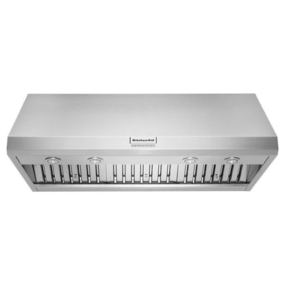 Kitchenaid KVWC908KSS 48'' 585 or 1170 CFM Motor Class Commercial-Style Wall-Mount Canopy Range Hood