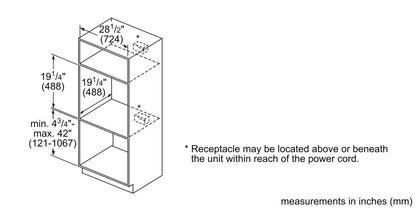 Bosch HMB50152UC 500 Series, Built-In Microwave, 30'', Stainless steel