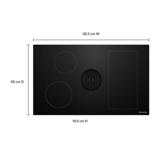 Kitchenaid KCID936SBL 36-inch NextGen Induction Downdraft Cooktop with Bridge XL Even-Heat™ Zone