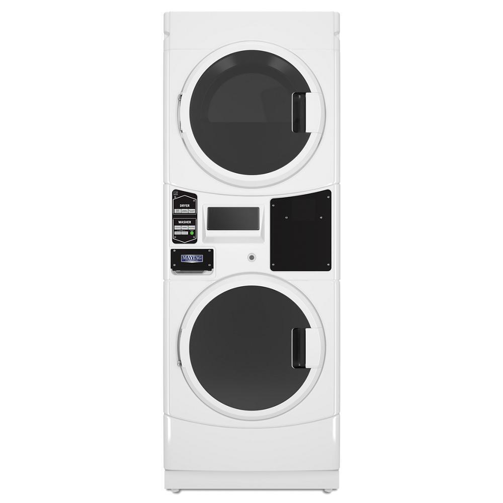 Maytag MLE22PRAZW Commercial Electric Stack Washer/Dryer, Card Reader Ready or Non-Vend