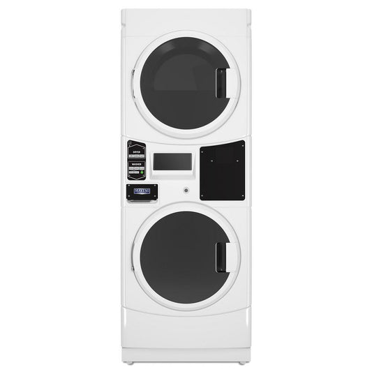 Maytag MLE22PRAZW Commercial Electric Stack Washer/Dryer, Card Reader Ready or Non-Vend