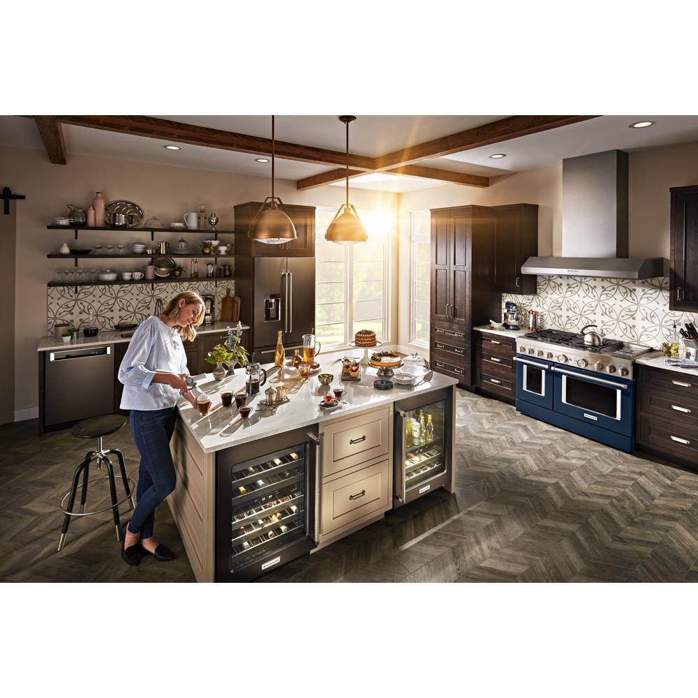 Kitchenaid KVWC958KSS 48'' 585 or 1170 CFM Motor Class Commercial-Style Wall-Mount Canopy Range Hood