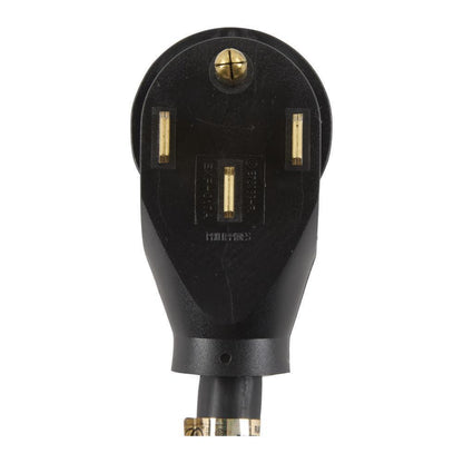 Maytag PT600 6' Electric Range Power Cord, rated 40 A, 4-wire 4-ring terminal connectors, and right-angle 4-prong plug