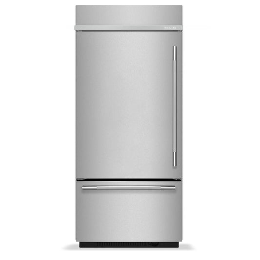 Kitchenaid KBBR336SPS 20.8 Cu. Ft. 36" Built-In Bottom Mount Refrigerator with Platinum Interior