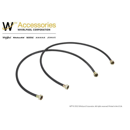 Kitchenaid 8212546RP 4' Black Washer Inlet Hoses 1050 PSI - 2 Pack