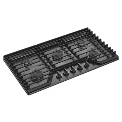 Whirlpool WCGK5036PV 36-inch Gas Cooktop with EZ-2-Lift™ Hinged Cast-Iron Grates