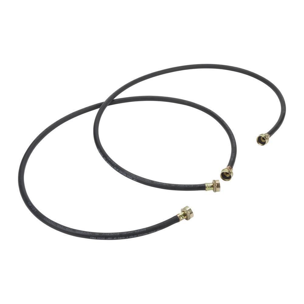Maytag 8212641RP 5' Black Washer Inlet Hoses rated 1050 PSI with two female connections - 2 Pack