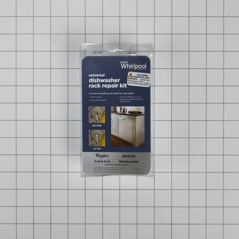 Kitchenaid 4396840RC Dishwasher Rack Repair Kit with Grey Tine Tips and Vinyl Touch-up Paint - Repairs Two Racks and Cover Scratches