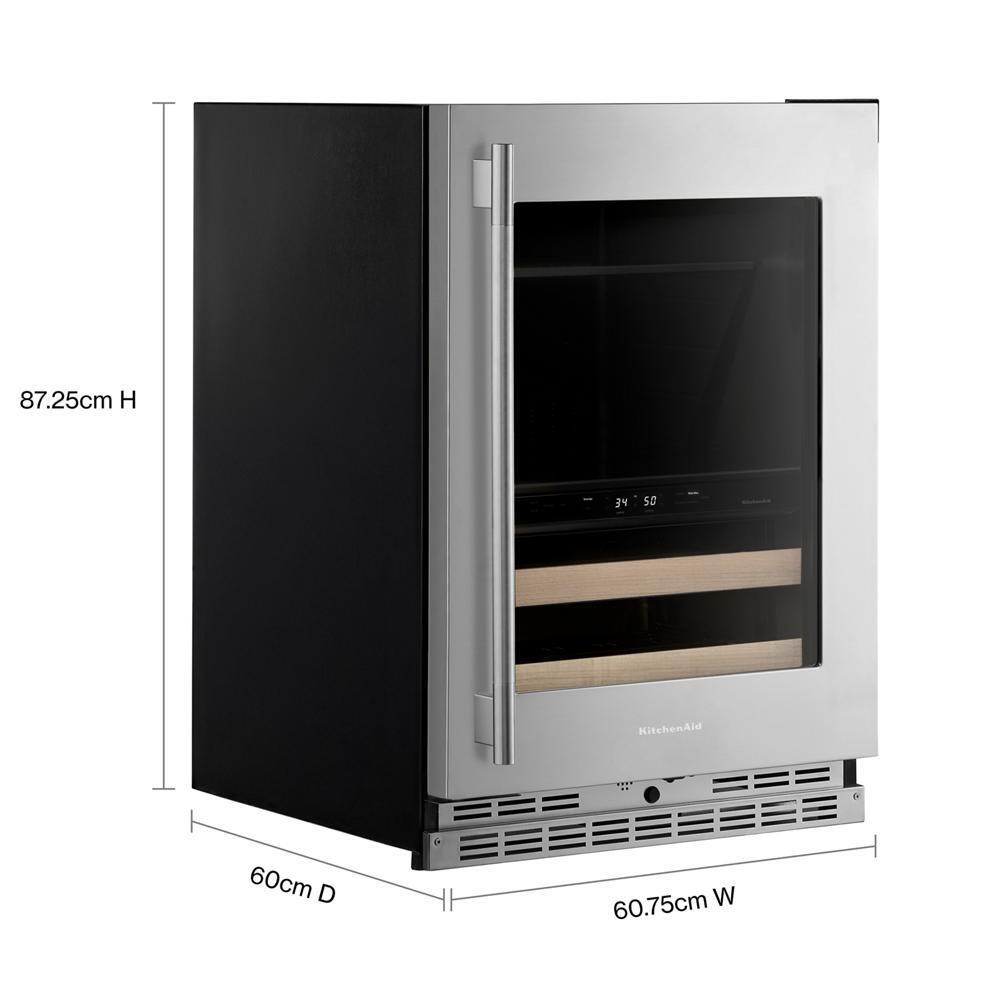 Kitchenaid KUBR524SPS 24" Beverage Center with Glass Door and Wood-Front Racks