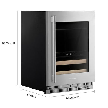 Kitchenaid KUBR524SPS 24" Beverage Center with Glass Door and Wood-Front Racks