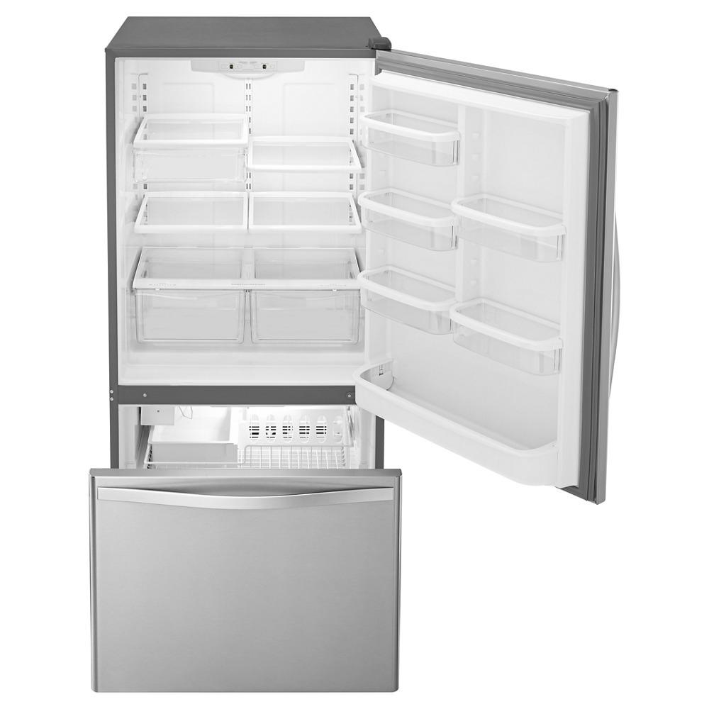 Whirlpool WRB329DMBM 30-inches wide Bottom-Freezer Refrigerator with SpillGuard™ Glass Shelves - 18.7 cu. ft.