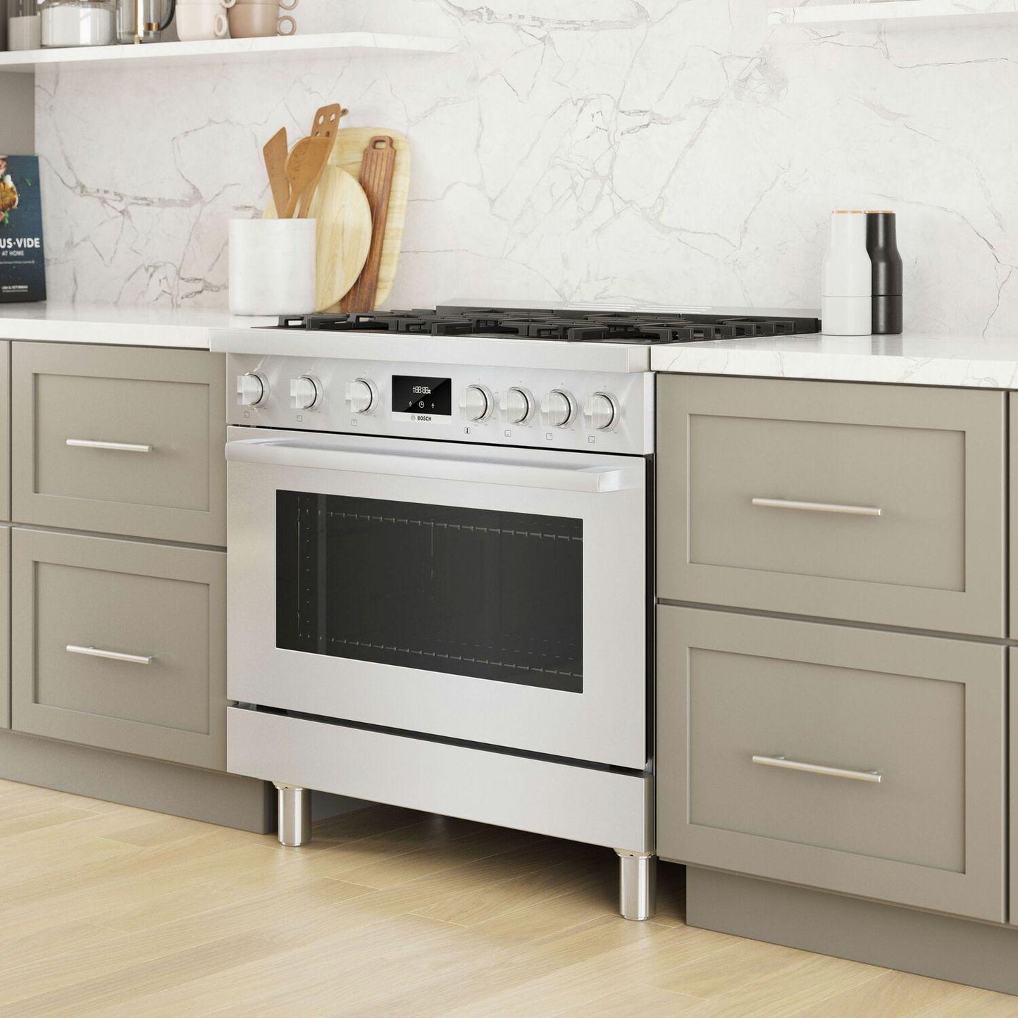 Bosch HGS8655UC 800 Series, Gas freestanding range, 36'', Stainless steel