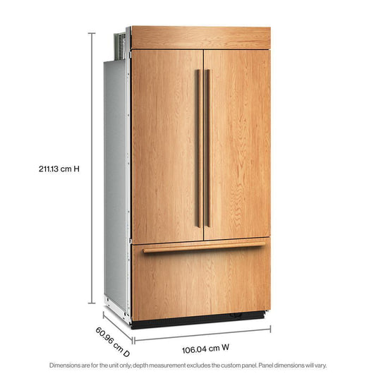 Kitchenaid KBFN542TPA 24.2 Cu. Ft. 42" Built-In Panel-Ready French Door Bottom Mount Refrigerator with Platinum Interior