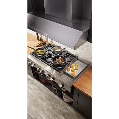 Kitchenaid KVWC958KSS 48'' 585 or 1170 CFM Motor Class Commercial-Style Wall-Mount Canopy Range Hood