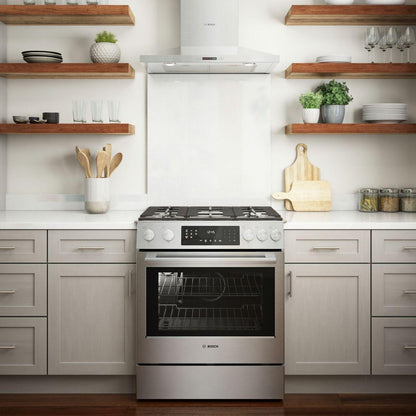 Bosch HGI8056UC 800 Series, Gas slide-in range, 30'', Stainless steel