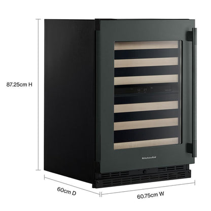 Kitchenaid KUWL524SJP 24" Undercounter Wine Cellar with Full-Extension Wood-Front Racks