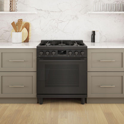 Bosch HGS8045UC 800 Series, Gas freestanding range, 30'', Black stainless steel