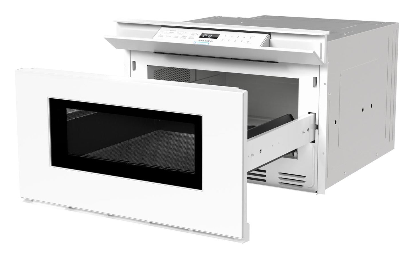 SMD2479MW Sharp 24 in. 1.2 cu. ft. Deco Series Built-In Smart Microwave Drawer™ Oven with Easy Wave Open in White