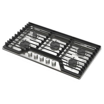 Whirlpool WCGK7036PS 36-inch Gas Cooktop with 5 Burners and EZ-2-Lift™ Hinged Cast-Iron Grates