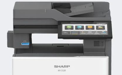 Sharp MXC528F MX-C528F Color Networked Multifunction Printer Prints up to 52 pages per minute Maximum paper capacity of 2,850 sheets Exceptional Image Quality with 1200 x 1200 dpi print resolution
