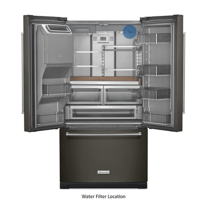Kitchenaid KRFF577KBS 26.8 Cu. Ft. Standard-Depth French Door Refrigerator with Exterior Ice and Water Dispenser