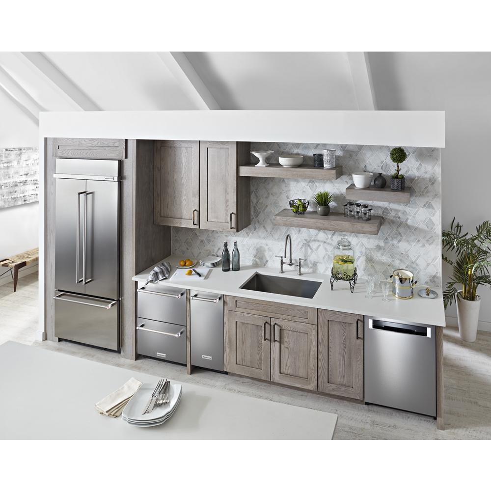 Kitchenaid 20.8 Cu. Ft. 36" Width Built In Stainless Steel French Door Refrigerator with Platinum Interior Design