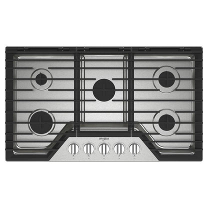 Whirlpool WCGK5036PS 36-inch Gas Cooktop with EZ-2-Lift™ Hinged Cast-Iron Grates