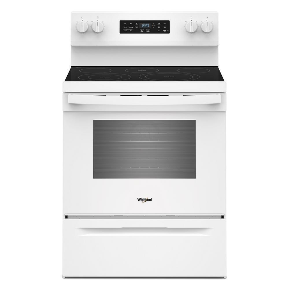 Whirlpool WFES5730SW 30-inch Electric Range with Air Cooking Technology