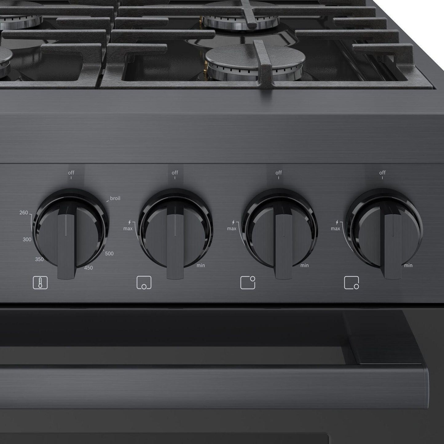 Bosch HGS8645UC 800 Series, Gas freestanding range, 36'', Black stainless steel