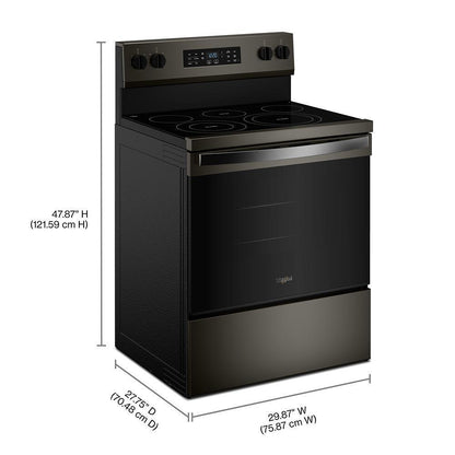 Whirlpool WFES5730SV 30-inch Electric Range with Air Cooking Technology