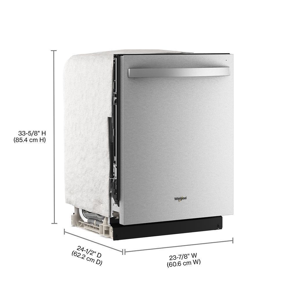 WDTS8024SZ Whirlpool® 24-Inch Top Control Dishwasher with Total Coverage Wash and Auto Open Air Dry in Fingerprint Resistant Stainless Steel
