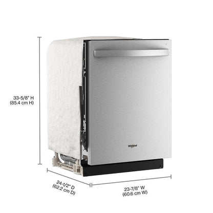 WDTS8024SZ Whirlpool® 24-Inch Top Control Dishwasher with Total Coverage Wash and Auto Open Air Dry in Fingerprint Resistant Stainless Steel