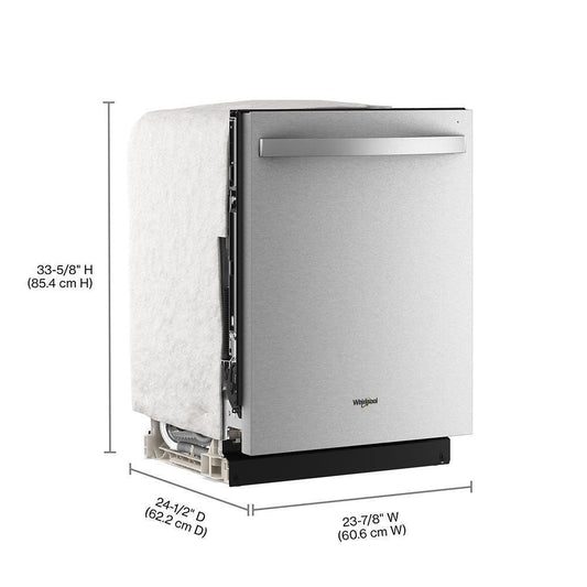 WDTS8024SZ Whirlpool® 24-Inch Top Control Dishwasher with Total Coverage Wash and Auto Open Air Dry in Fingerprint Resistant Stainless Steel