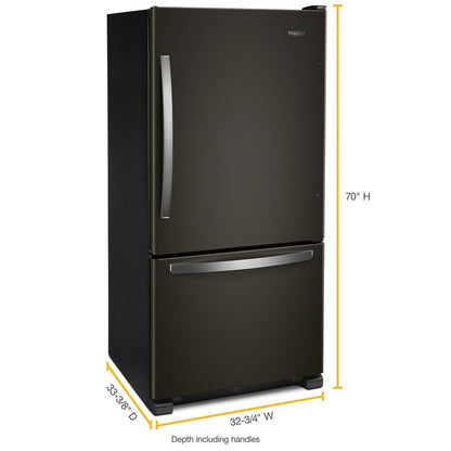 Whirlpool WRB322DMHV 33-inch wide Bottom-Freezer Refrigerator - 22 cu. ft.