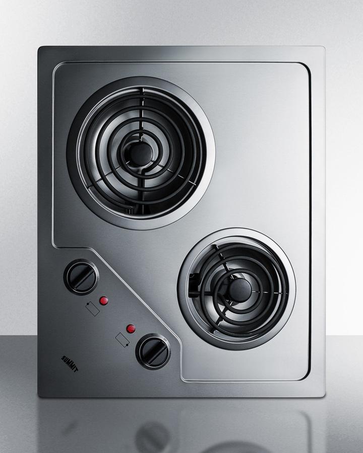 Summit CR2B122 21" Wide 115v 2-burner Coil Cooktop