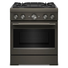 Kitchenaid KFDS930SBE 30-Inch 4 Burner Commercial-Style Dual Fuel Range with No Preheat Air Fry Mode
