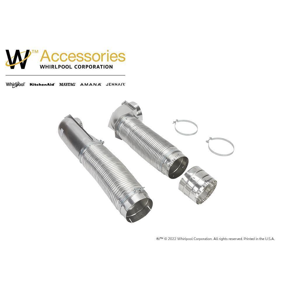 Maytag 4396013RB 18"-29" Dryer Telescoping Vent Periscope for 2.5" clearance, with 1 male snap-lock fitting and 1 draw-band collar