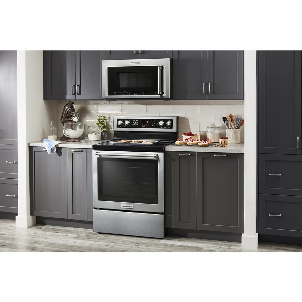 Kitchenaid KFEG504KPS 30-Inch 5 Element Electric Convection Range with PrintShield™ Finish