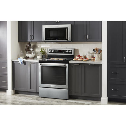 Kitchenaid KFEG504KPS 30-Inch 5 Element Electric Convection Range with PrintShield™ Finish