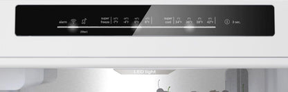 Bosch B24CB80ESW 800 Series, free-standing fridge-freezer with freezer at bottom, glass door, 24'', White, Total No Frost